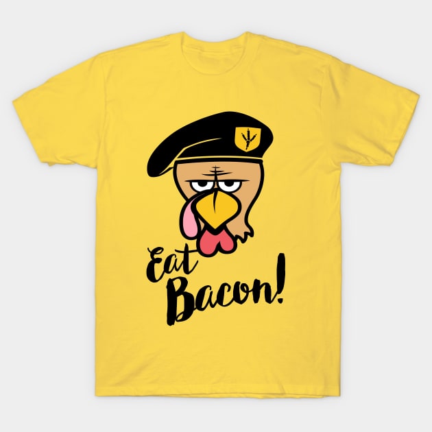 Eat Bacon Funny Thanksgiving T-Shirt by Xeire